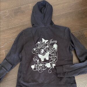 Juicy Couture Black Hoodie with Butterfly Graphic